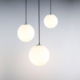 Triple Minimalist Glass Ball Chandelier