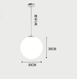 Triple Minimalist Glass Ball Chandelier